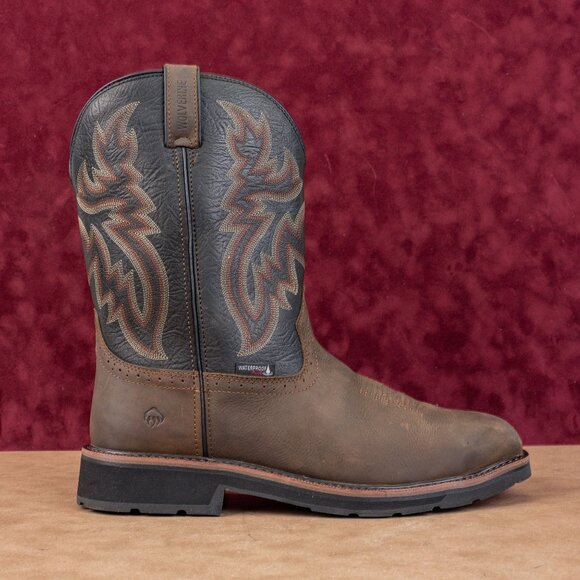 Wolverine Men Rancher Waterproof Steel Toe Wide Taupe Leather Cowboy Boots sz 13 main image 4